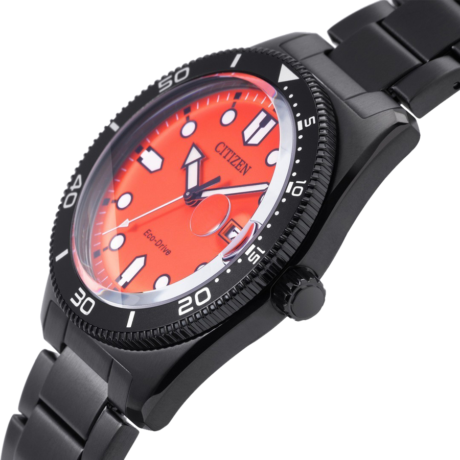 Orologio uomo CITIZEN Eco Drive Marine Nero Arancio AW1765 88X