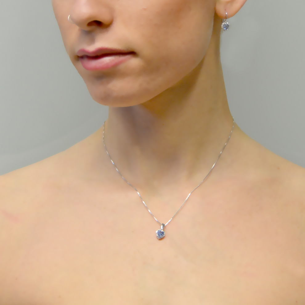 Parure Cristalli Blu Collana Orecchini Bracciale Parure