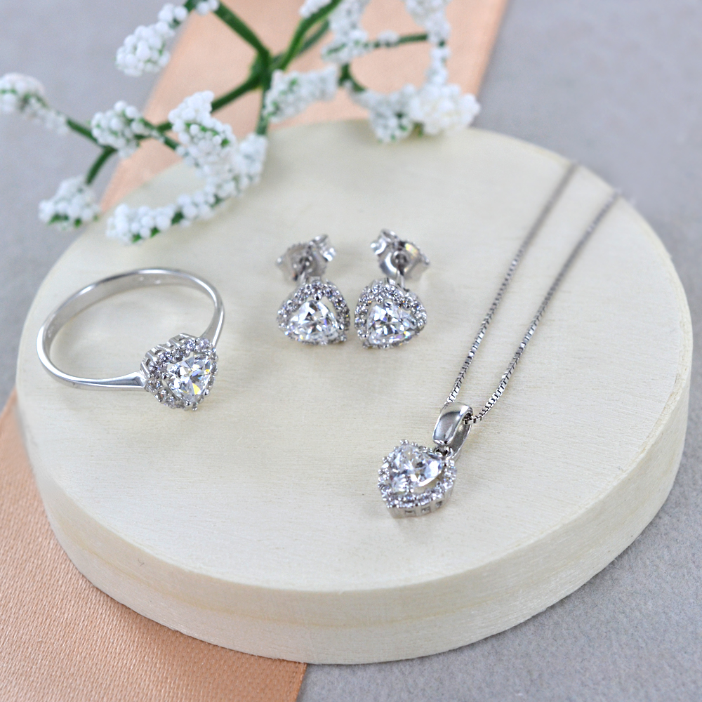 Oro Bianco Parure Diamanti Cuore Parure Oro Bianco E Brillanti