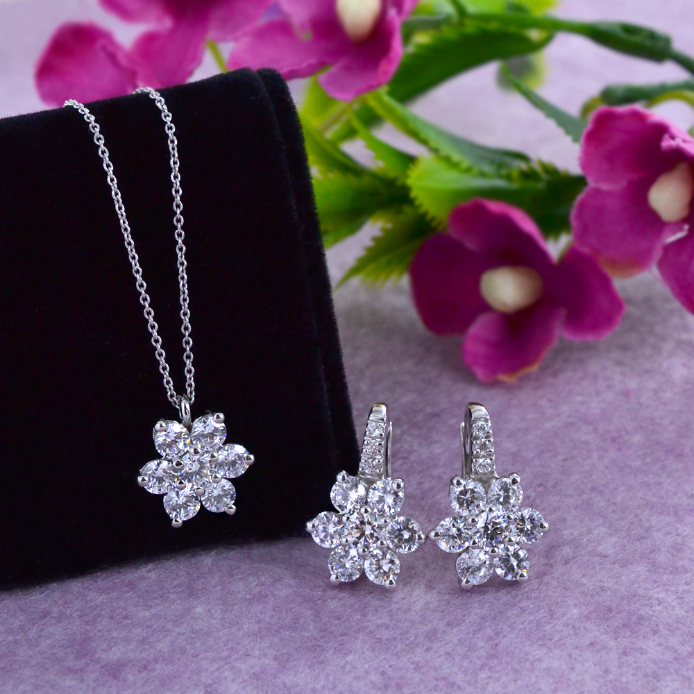 Set Collana E Orecchini Stella In Argento 925 – Zirconi Pavé, Regalo Per Donna