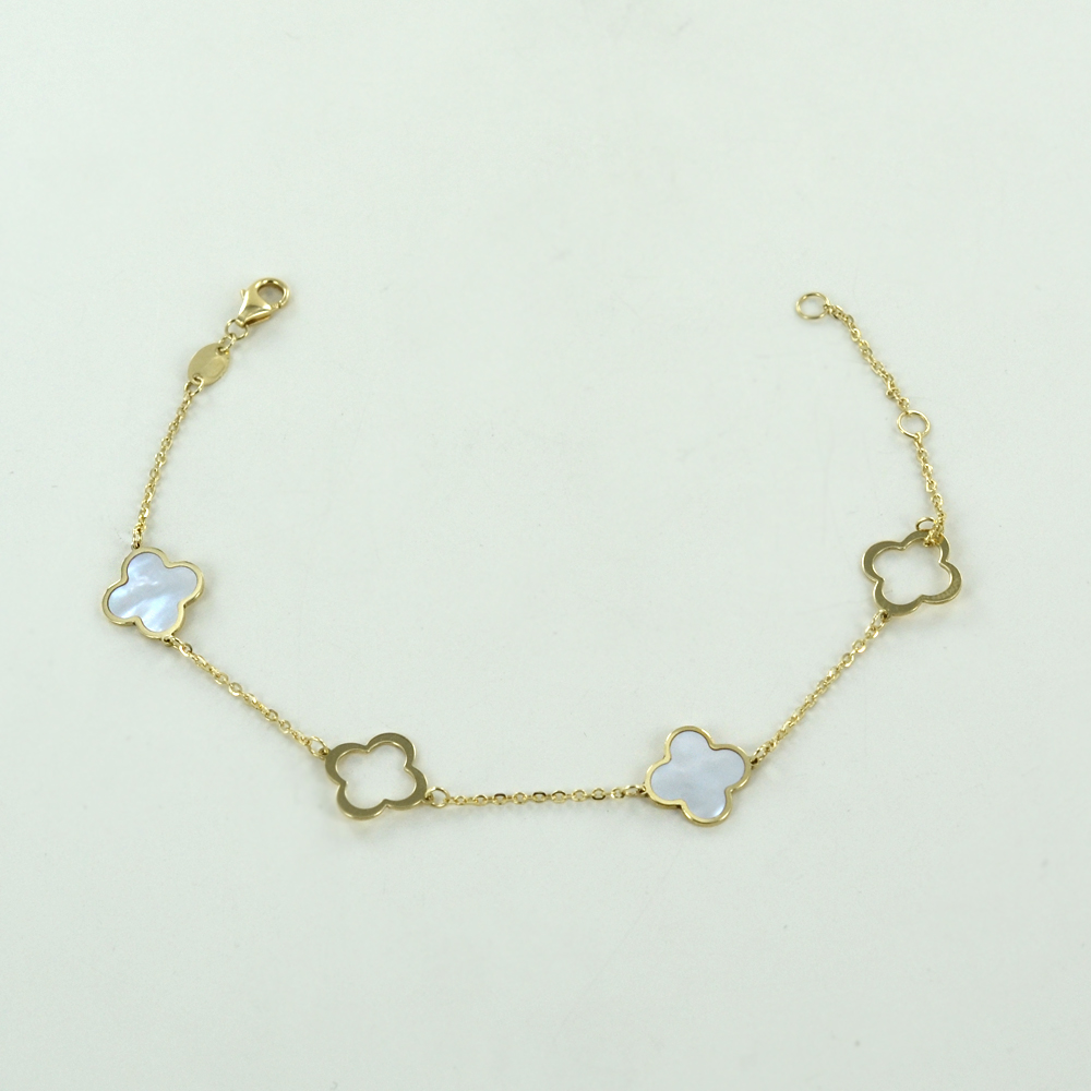 Set Gioielli Quadrifoglio Donna - Collana, Orecchini, Bracciale In Acciaio Oro 18K - Foto 12