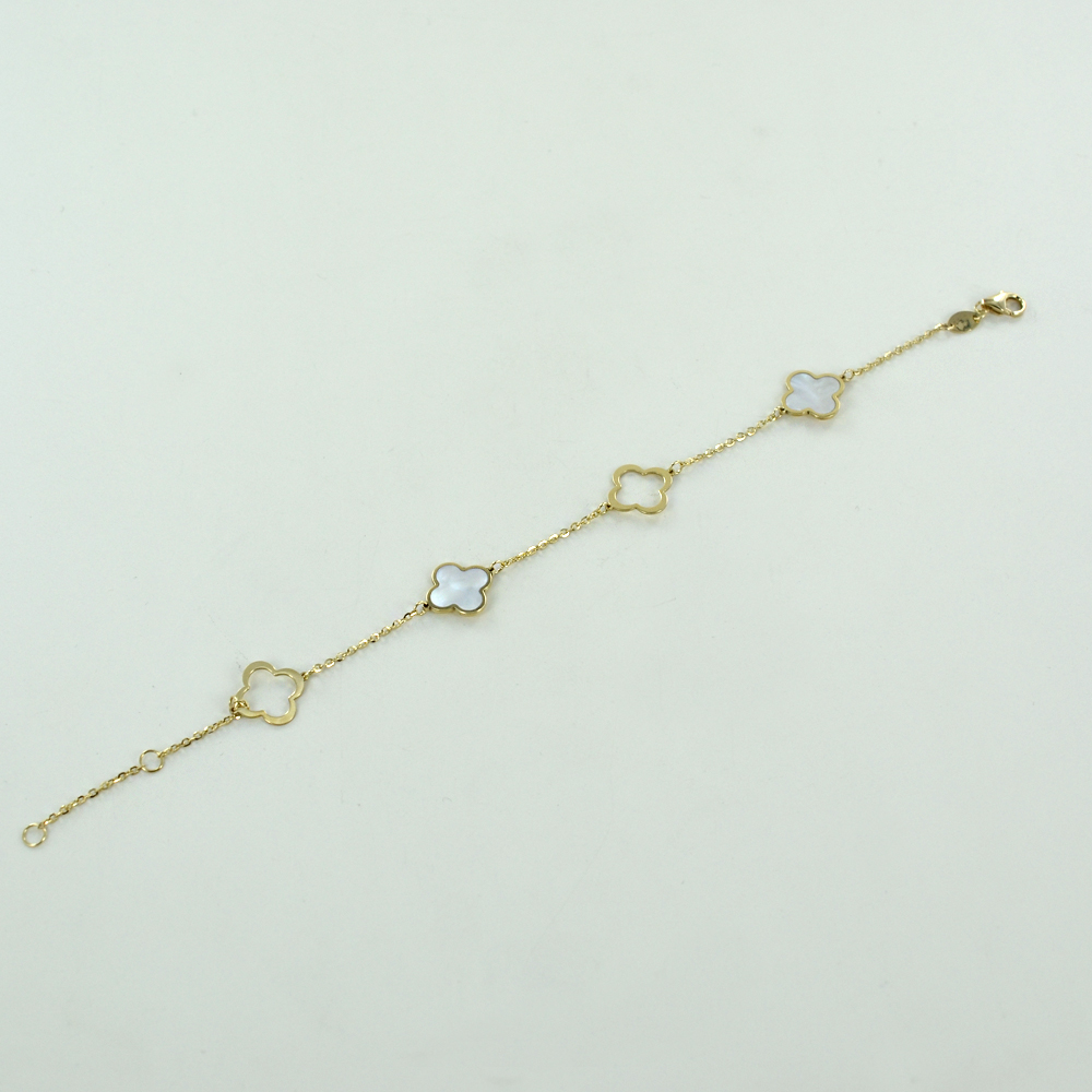 Set Gioielli Quadrifoglio Donna - Collana, Orecchini, Bracciale In Acciaio Oro 18K - Foto 11