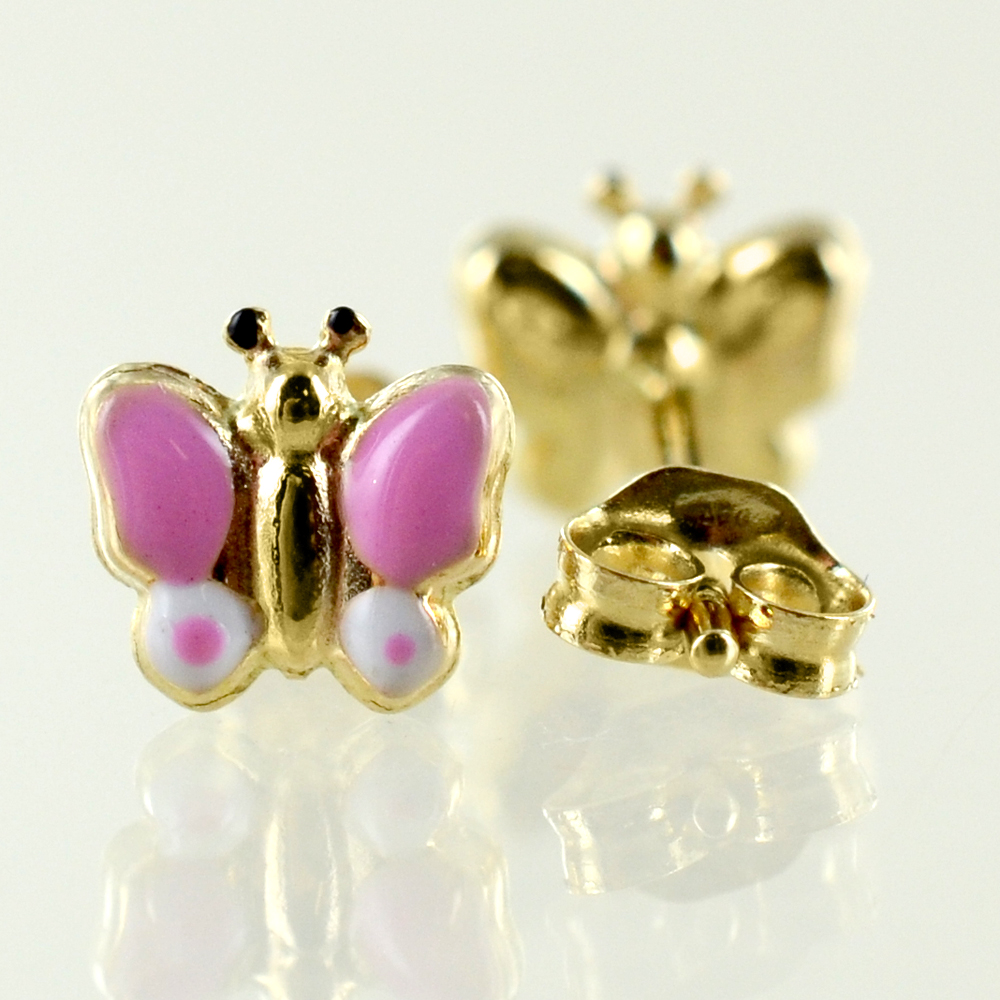 Orecchini Bambina Farfalla Laimons - Argento Sterling 925 Con Cristalli 6x5 Mm Ipoallergenici 440363