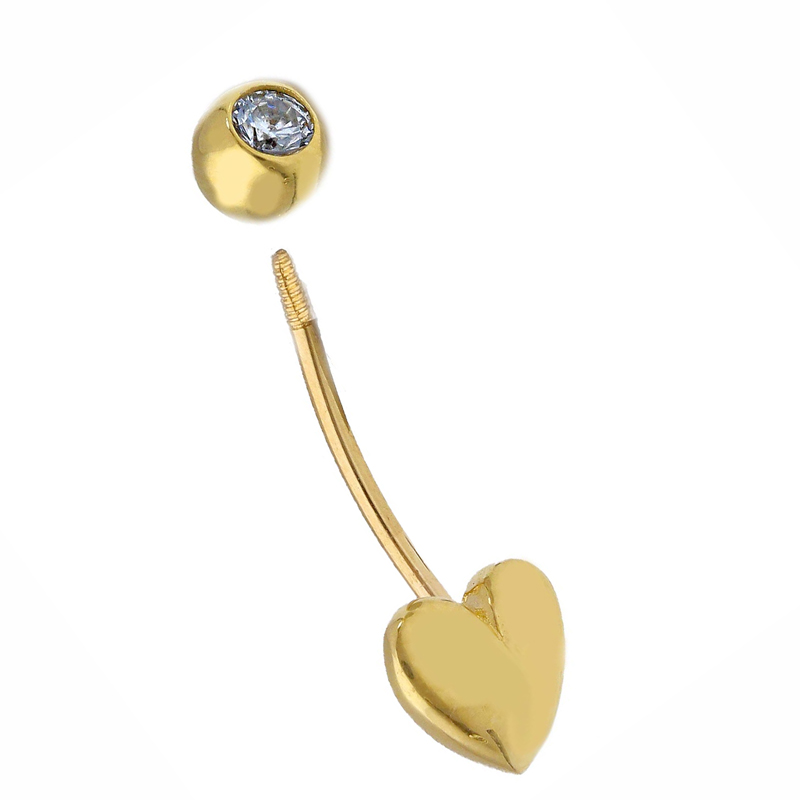 Piercing Orecchio Cartilagine Daith Anello Cuore Placcato Oro Rosa Croce