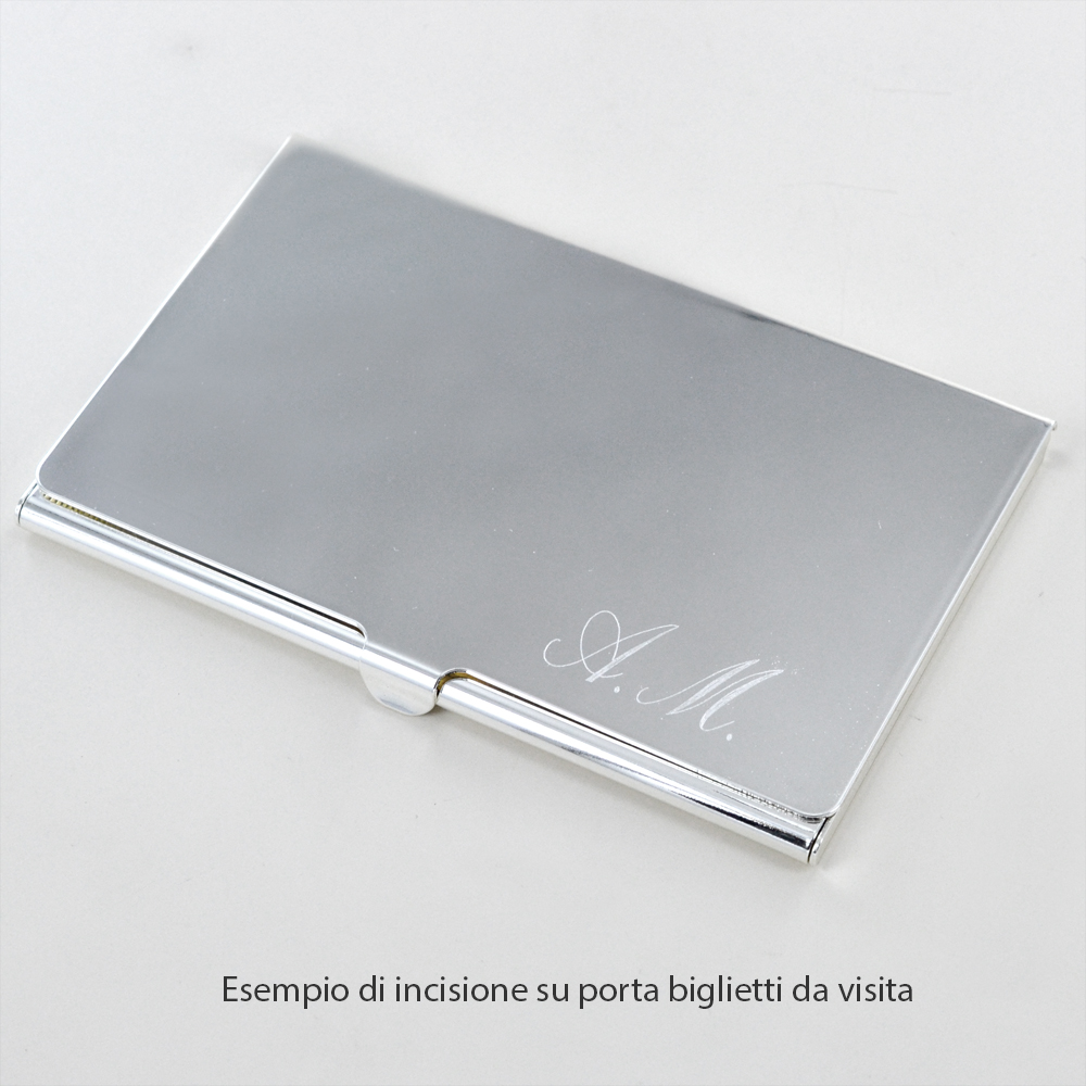 Porta biglietti da visita laminato argento Gioielloro.it La tua