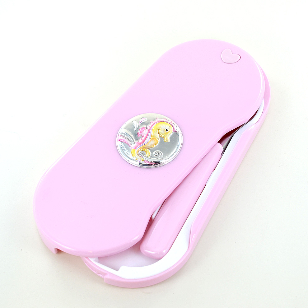Set Posate Bambini In Acciaio Inox 18/10 – Eme Pappallegra Rosa Con Manico Orsetto Antiscivolo – Coltello, Forchetta, Cucchiaio - 2